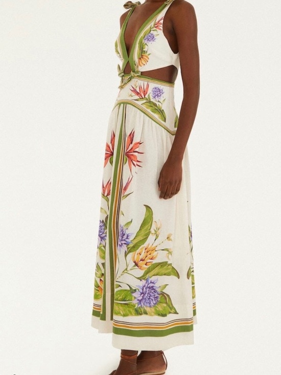 FARM Rio Dresses & Skirts - Farm Rio Sand Tropical Scarf Maxi Dress